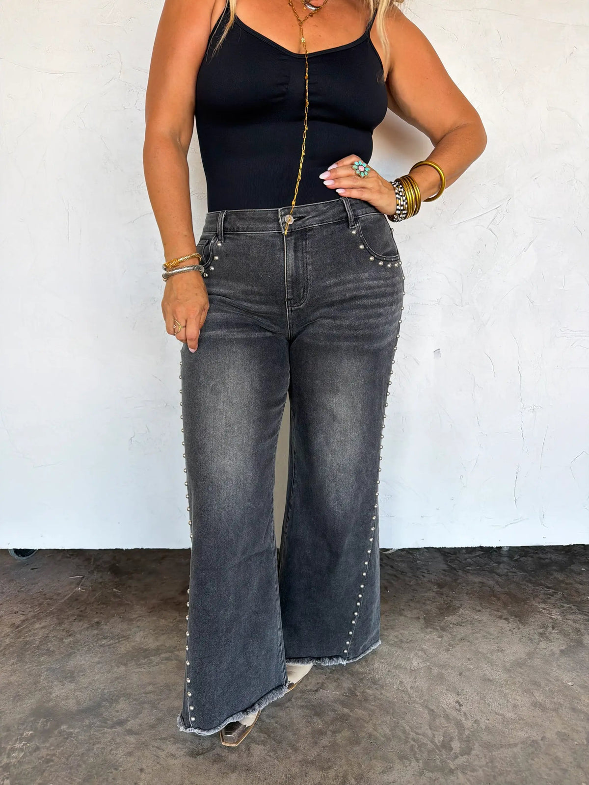 PREORDER- OFF THE GRID STUDDED JEANS by BLAKELEY
