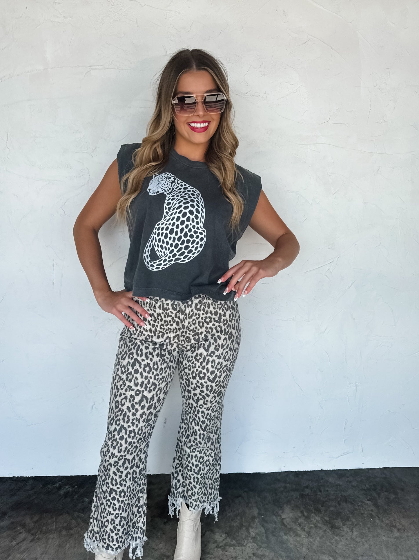URBAN NON DISTRESSED CHEETAH JEAN