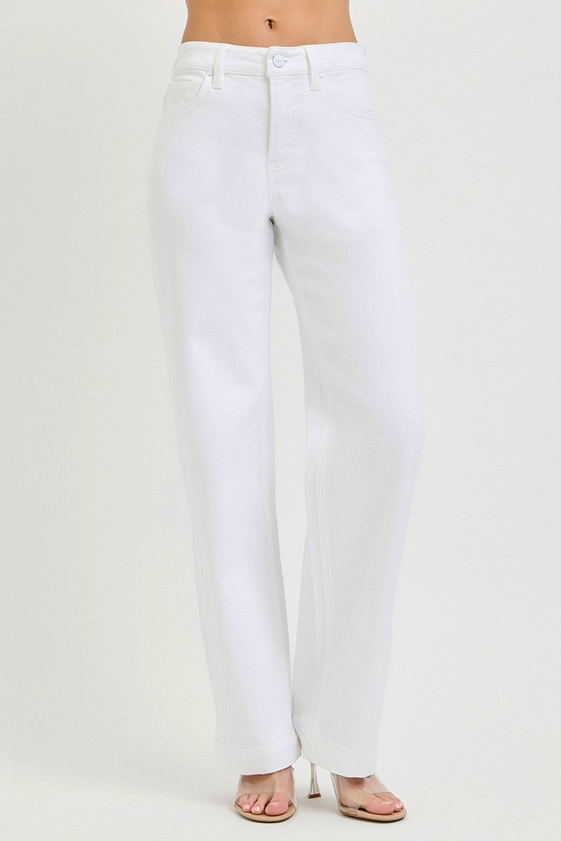 RISEN Full Size High Rise Wide Baggy Pants Plus Size by Trendsi
