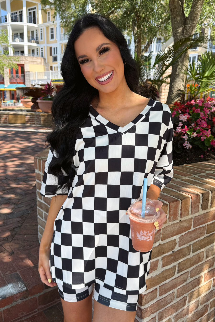 All Day Biker Set- Checkerboard Checkered