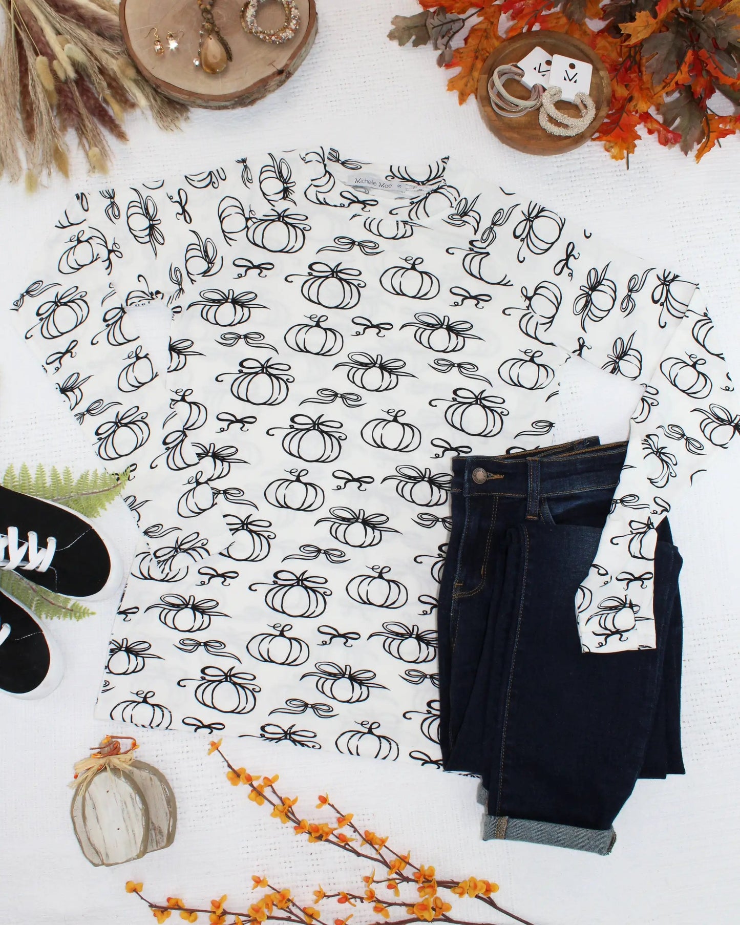 IN STOCK Blair Long Sleeve Top - Classic Pumpkins by Michelle Mae