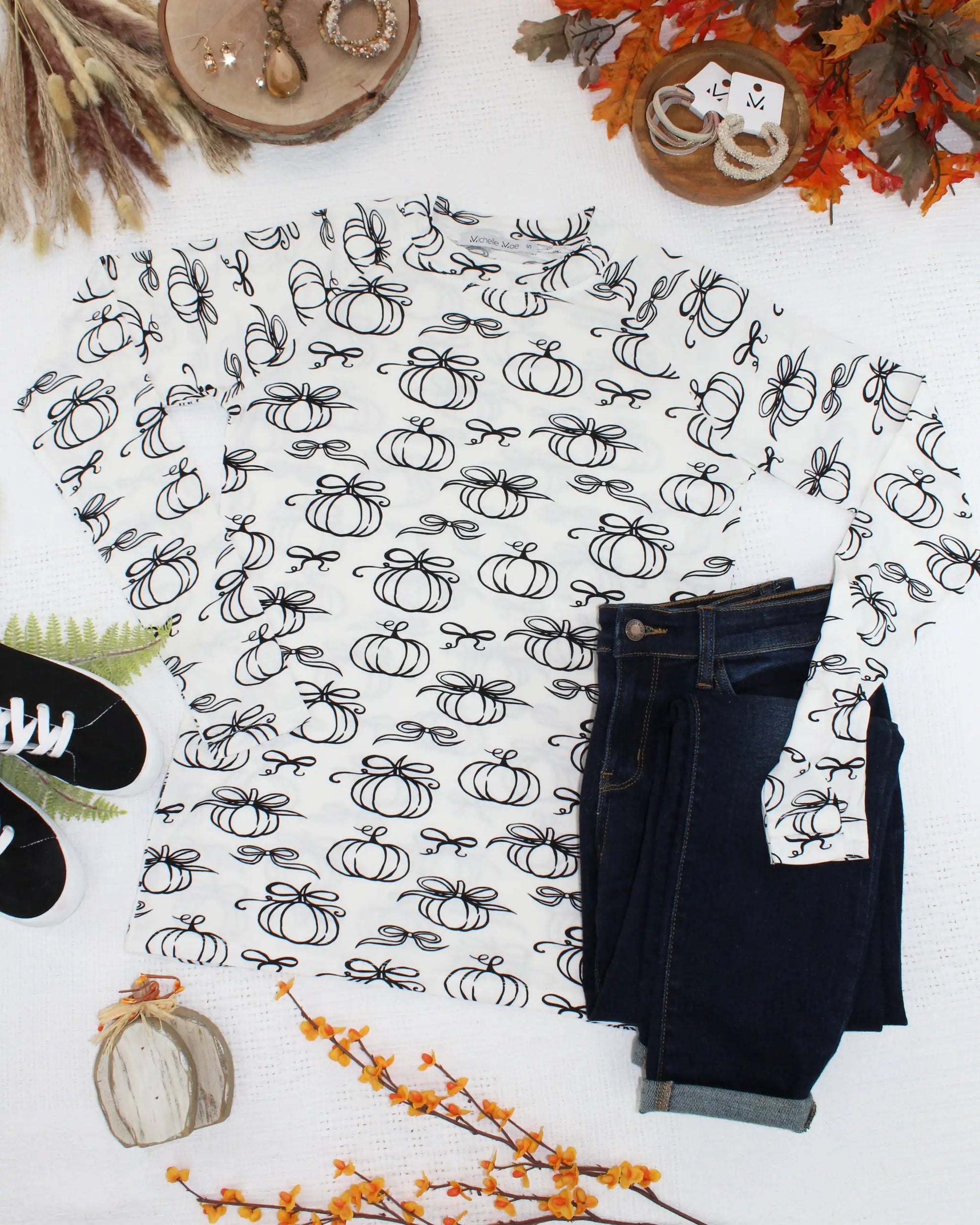 IN STOCK Blair Long Sleeve Top - Classic Pumpkins by Michelle Mae