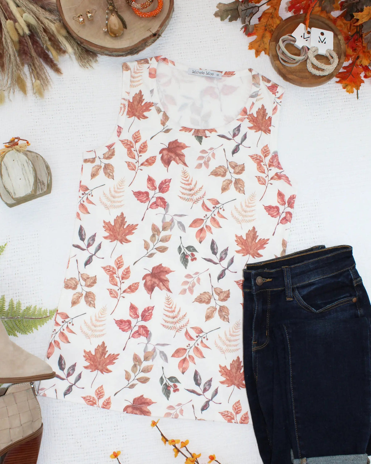 IN STOCK Ava Tank - Harvest Leaves by Michelle Mae