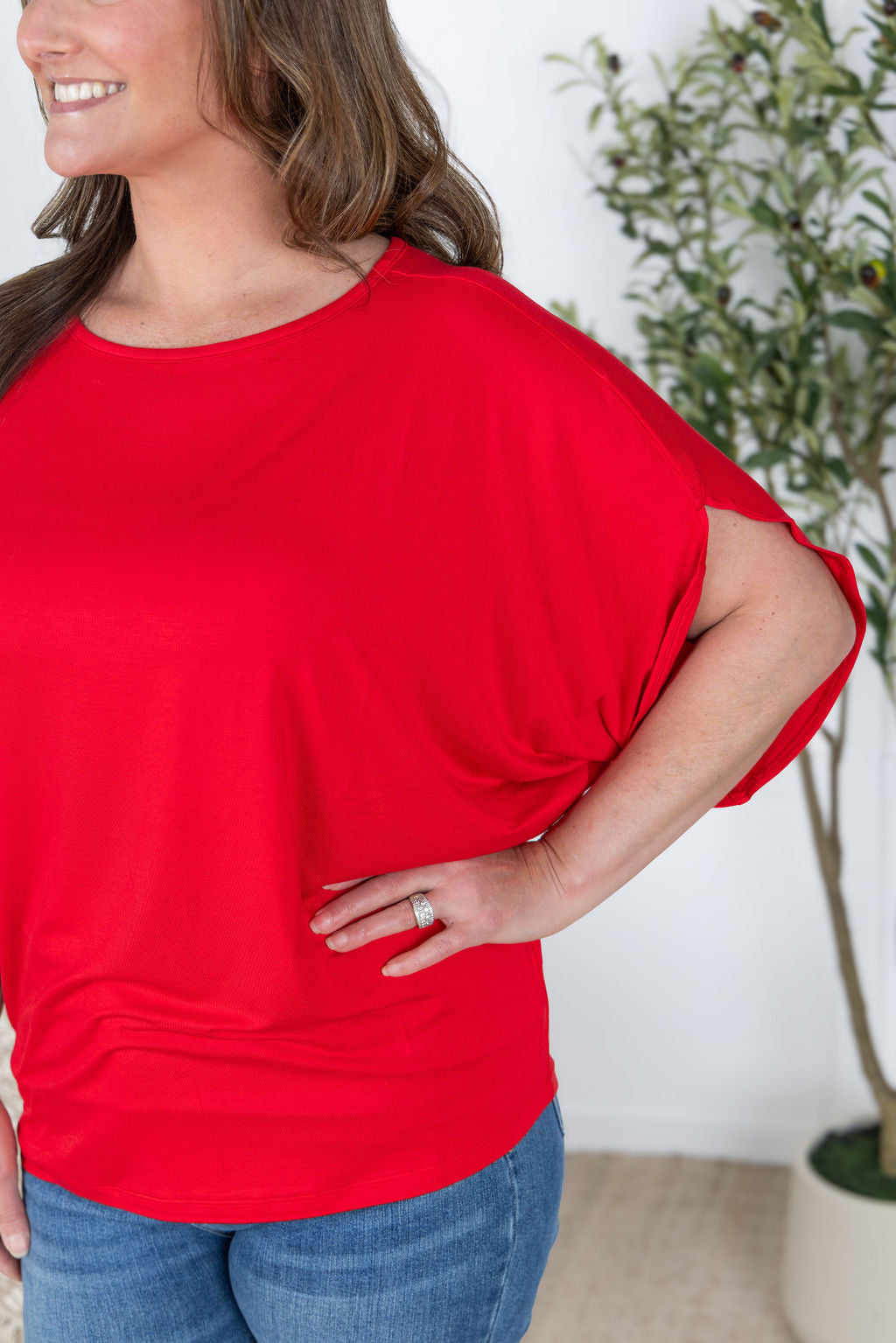 IN STOCK Darcy Dolman Top - Red FINAL SALE