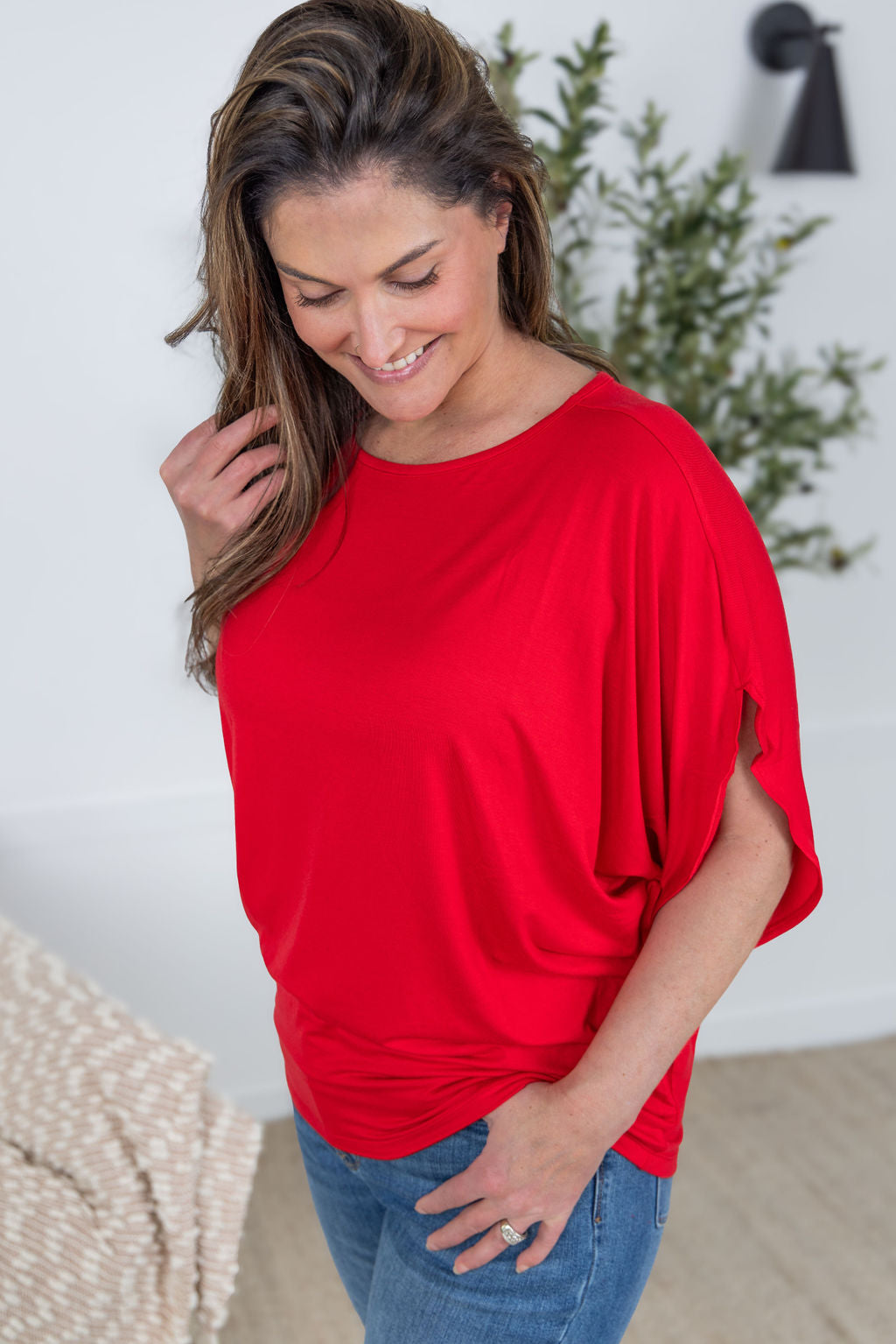 IN STOCK Darcy Dolman Top - Red FINAL SALE