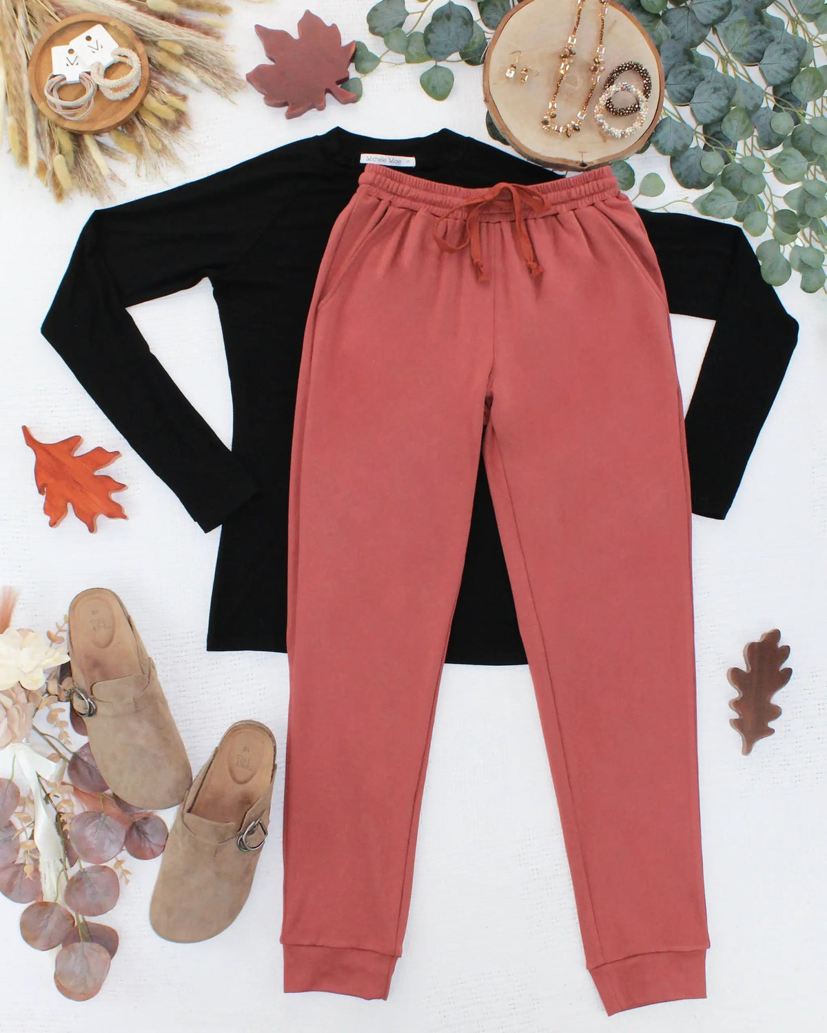 IN STOCK Cloud Joggers - Brick by Michelle Mae