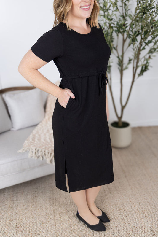 IN STOCK Gracelynn Midi Dress - Black FINAL SALE