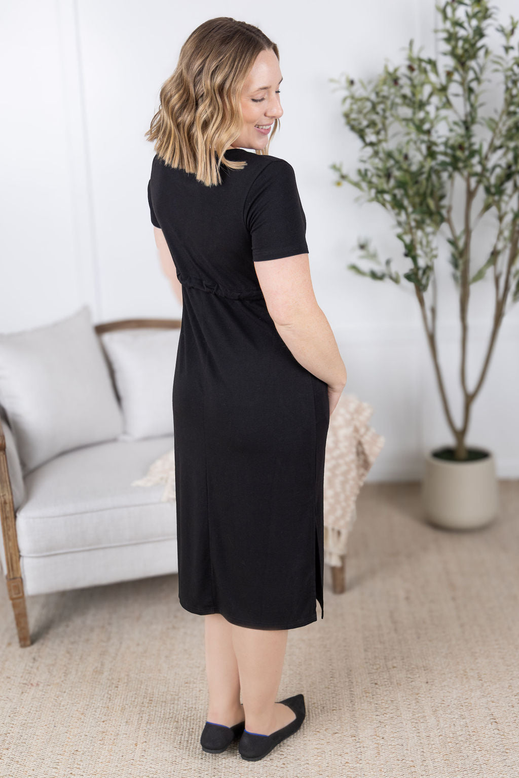 IN STOCK Gracelynn Midi Dress - Black FINAL SALE