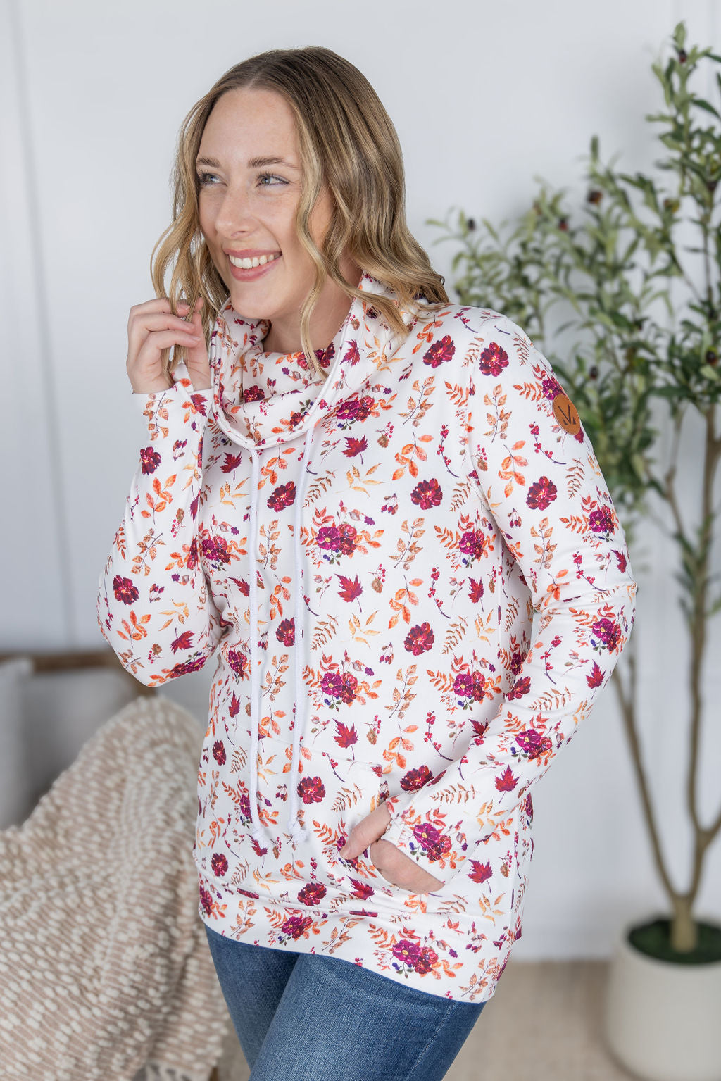 IN STOCK Soft Funnel Neck - Autumn Floral FINAL SALE