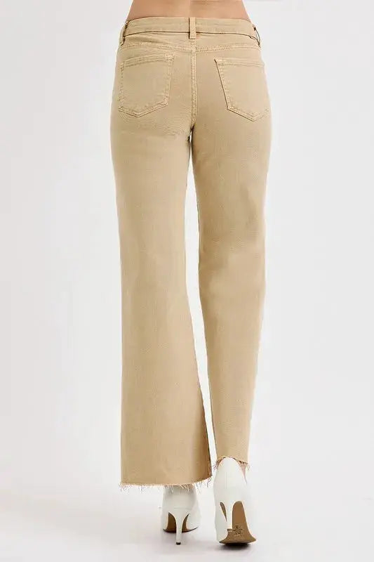 RISEN Full Size Raw Hem Wide Leg Jeans Plus Size by Trendsi