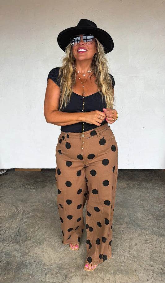 Blakeley Mocha Dot Denim Jeans - Preorder by Blakeley