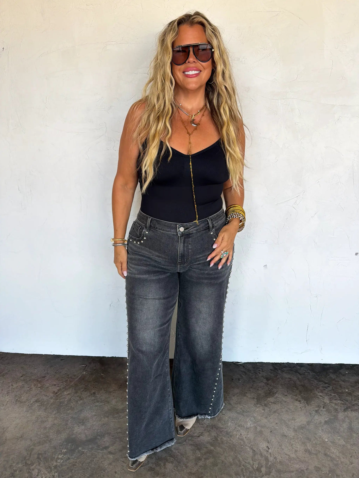 PREORDER- OFF THE GRID STUDDED JEANS by BLAKELEY