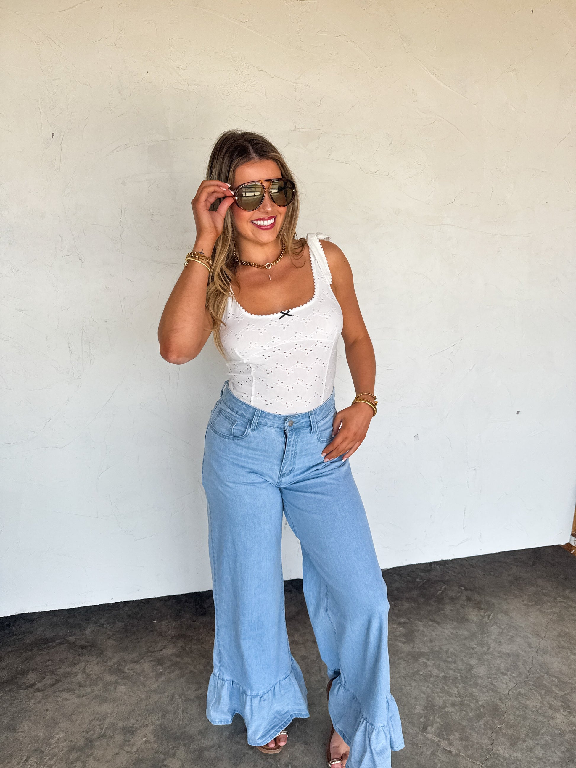 SUMMER ROMANCE EYELETT BODYSUIT by Blakeley