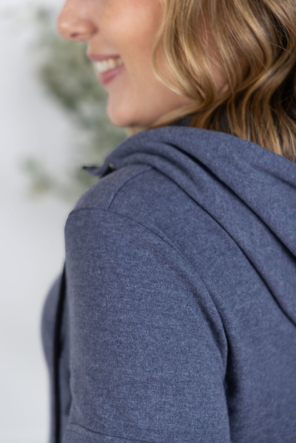 IN STOCK Pixie Pocket Halfzip Hoodie - Heathered Navy FINAL SALE
