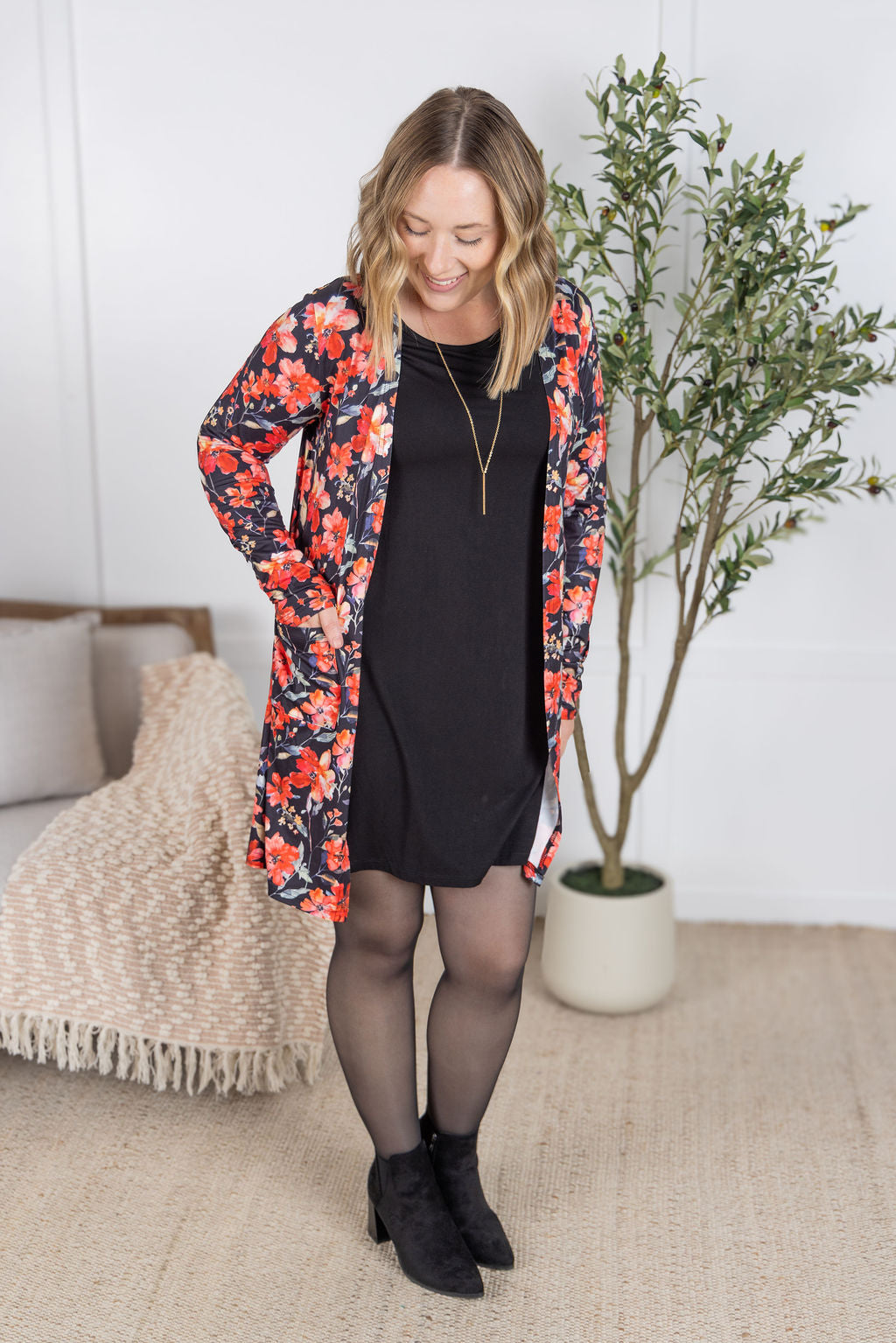 IN STOCK Savannah Bamboo Swing Dress - Black FINAL SALE