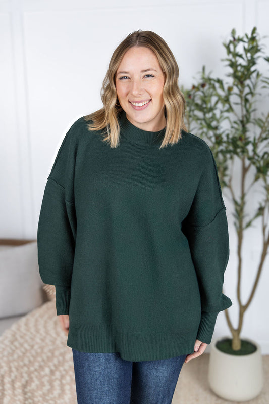 IN STOCK Aurora Cozy Sweater - Hunter Green FINAL SALE