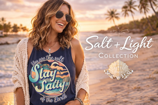 Stay Salty Coastal Faith Tank in Two Options by Knitted Grace