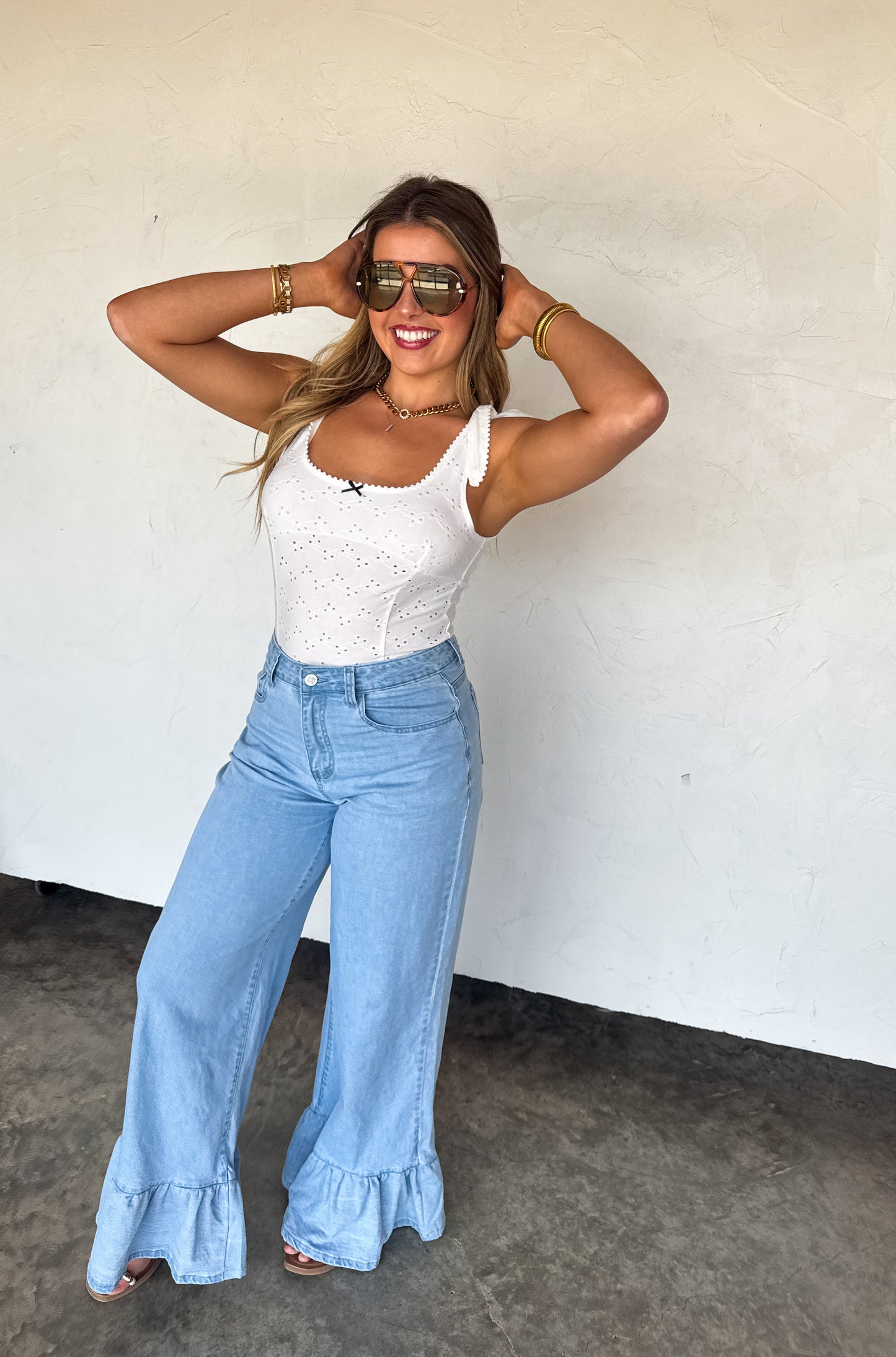 SUMMER ROMANCE EYELETT BODYSUIT by Blakeley