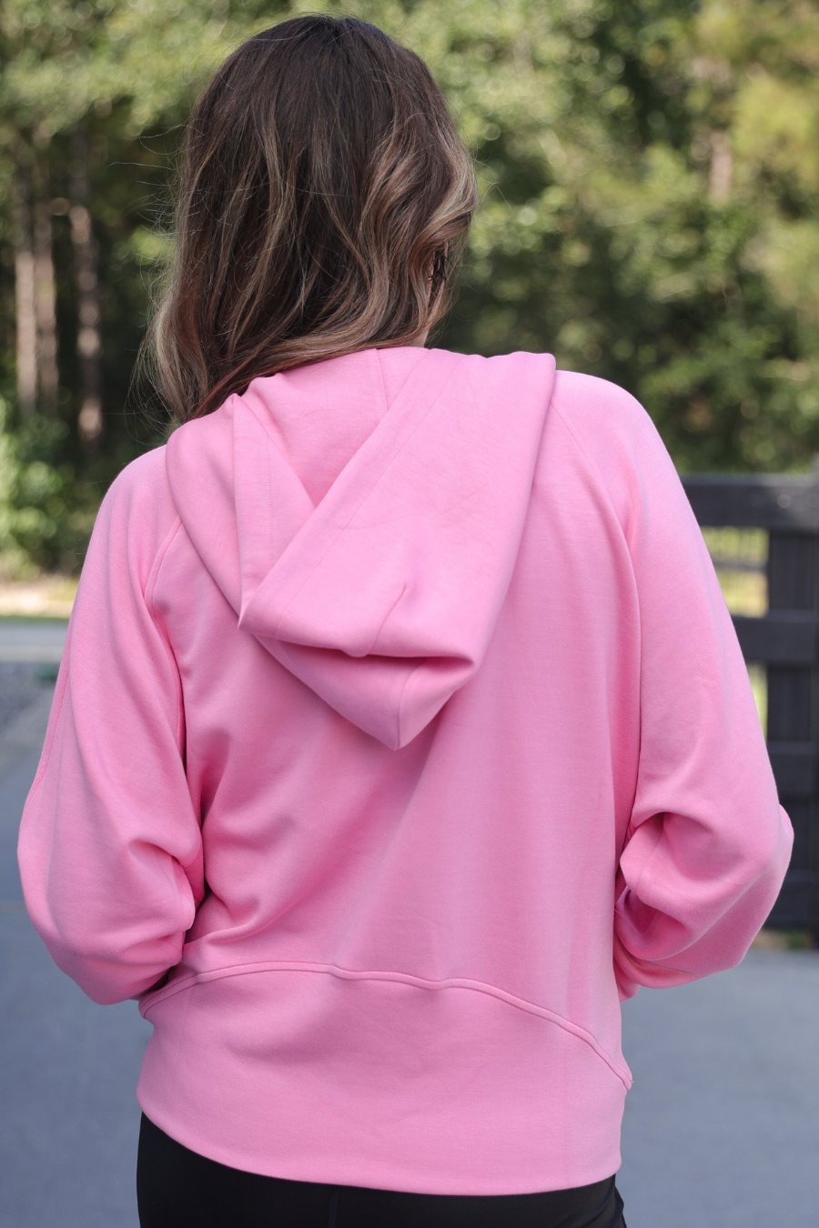 PREORDER- Kayla Luxe Hooded Quarter Zip Pullover- Light Pink