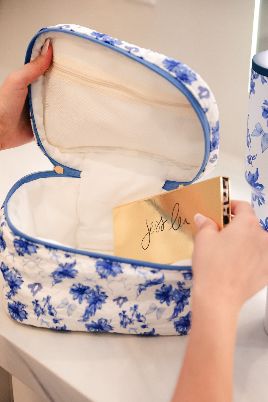 Jetsetter Quilted Bag- Blue Blossom