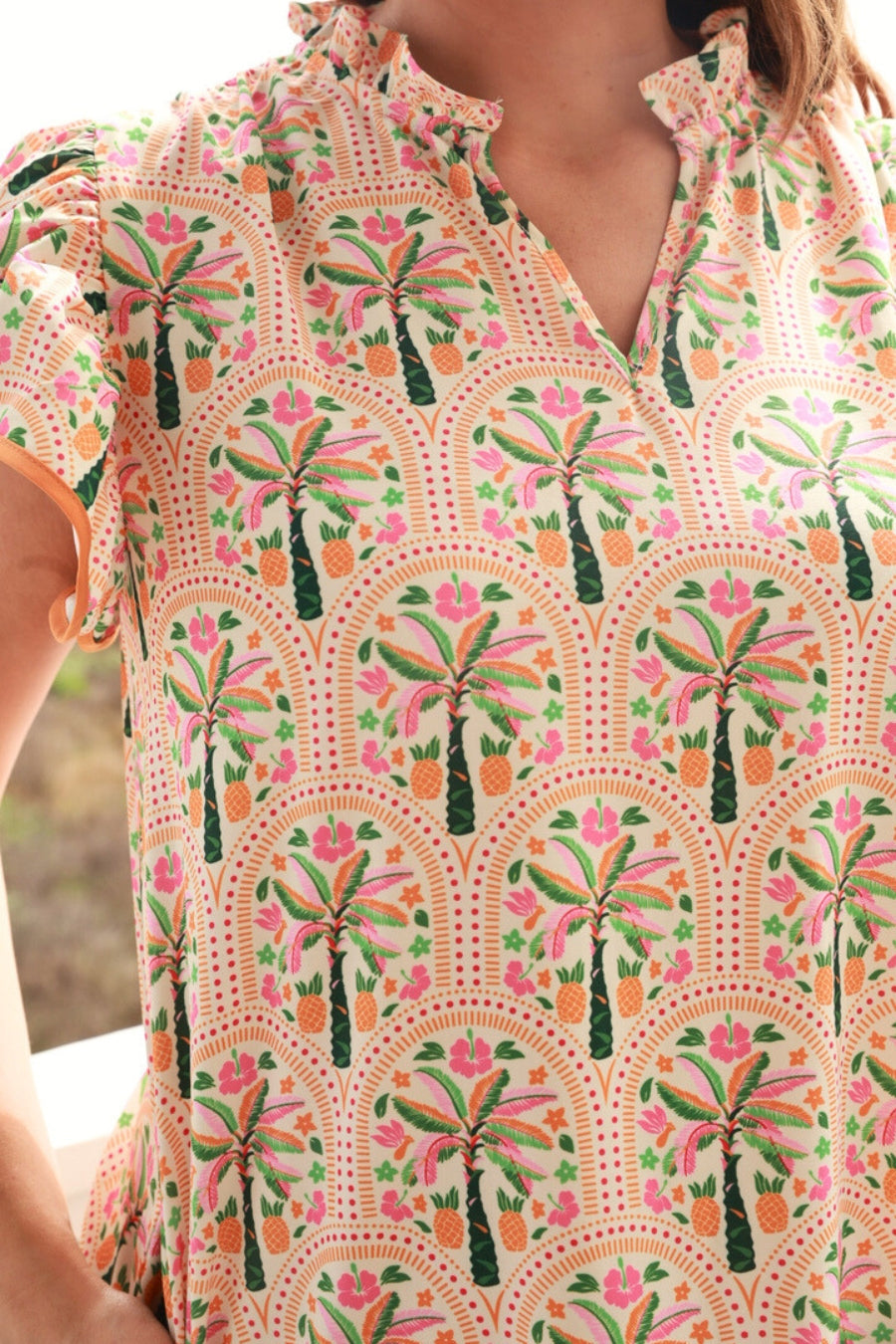 Eliza Ruffle Dress- Pineapple Isle
