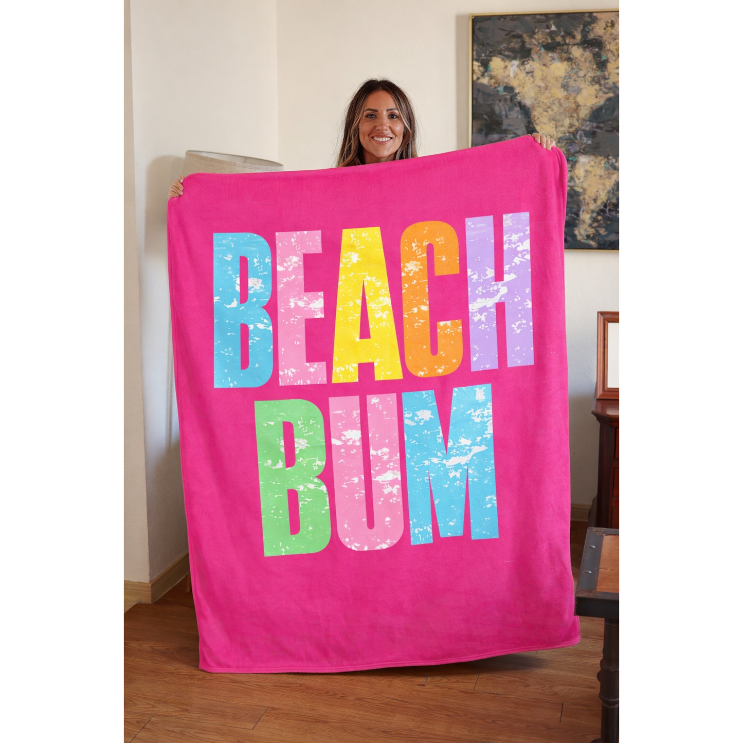 Ready to Ship | Beach Bum Blanket - Hot Pink