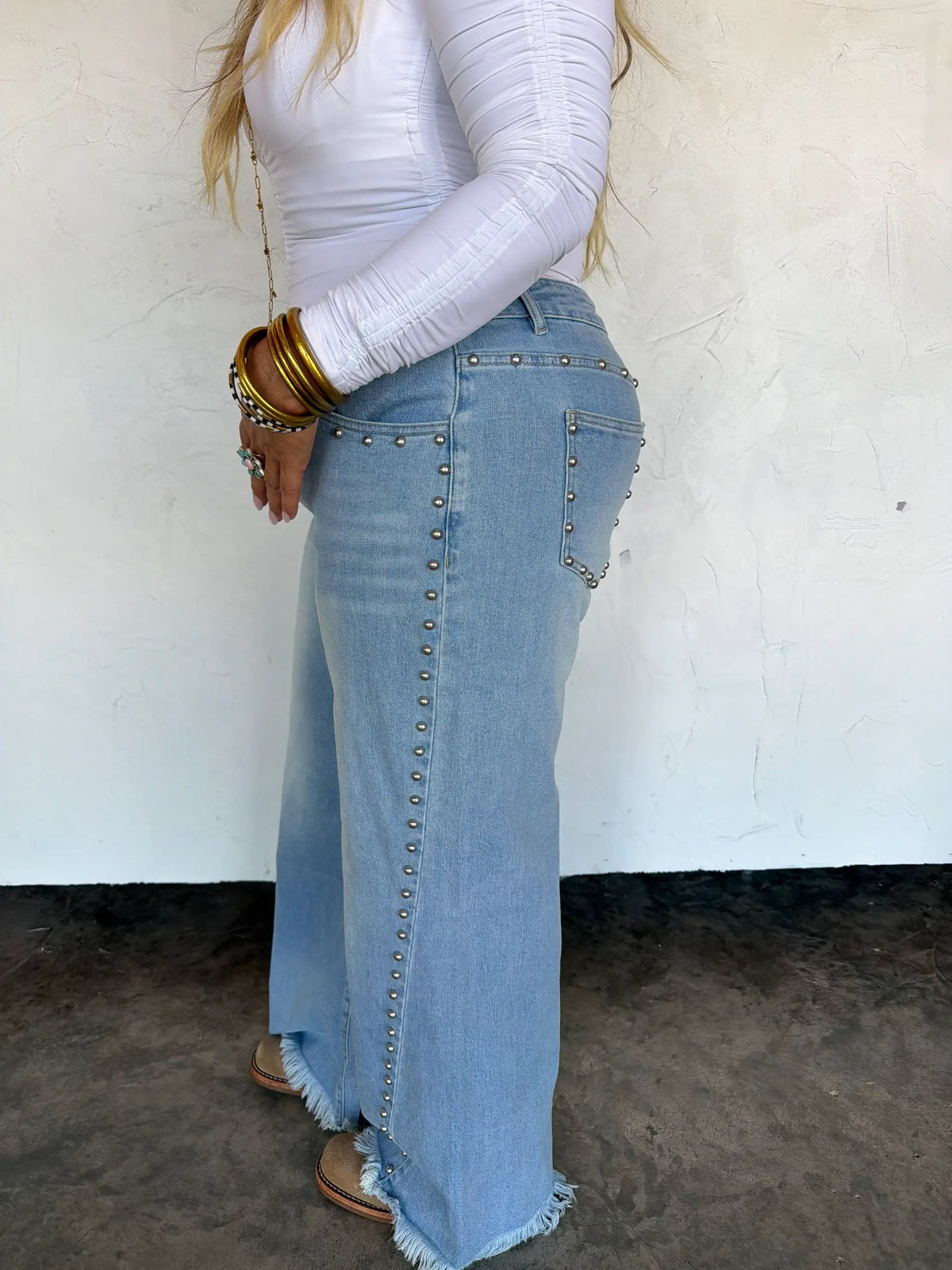 PREORDER- OFF THE GRID STUDDED JEANS by BLAKELEY