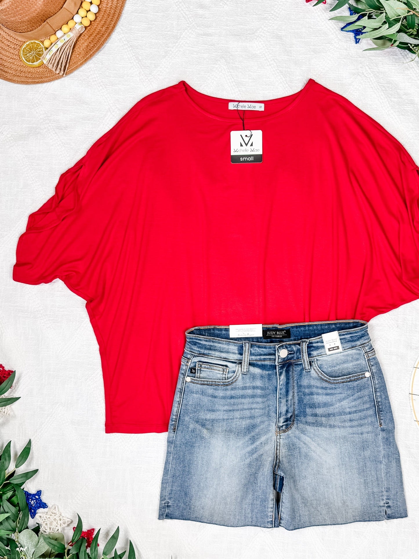 IN STOCK Darcy Dolman Top - Red FINAL SALE