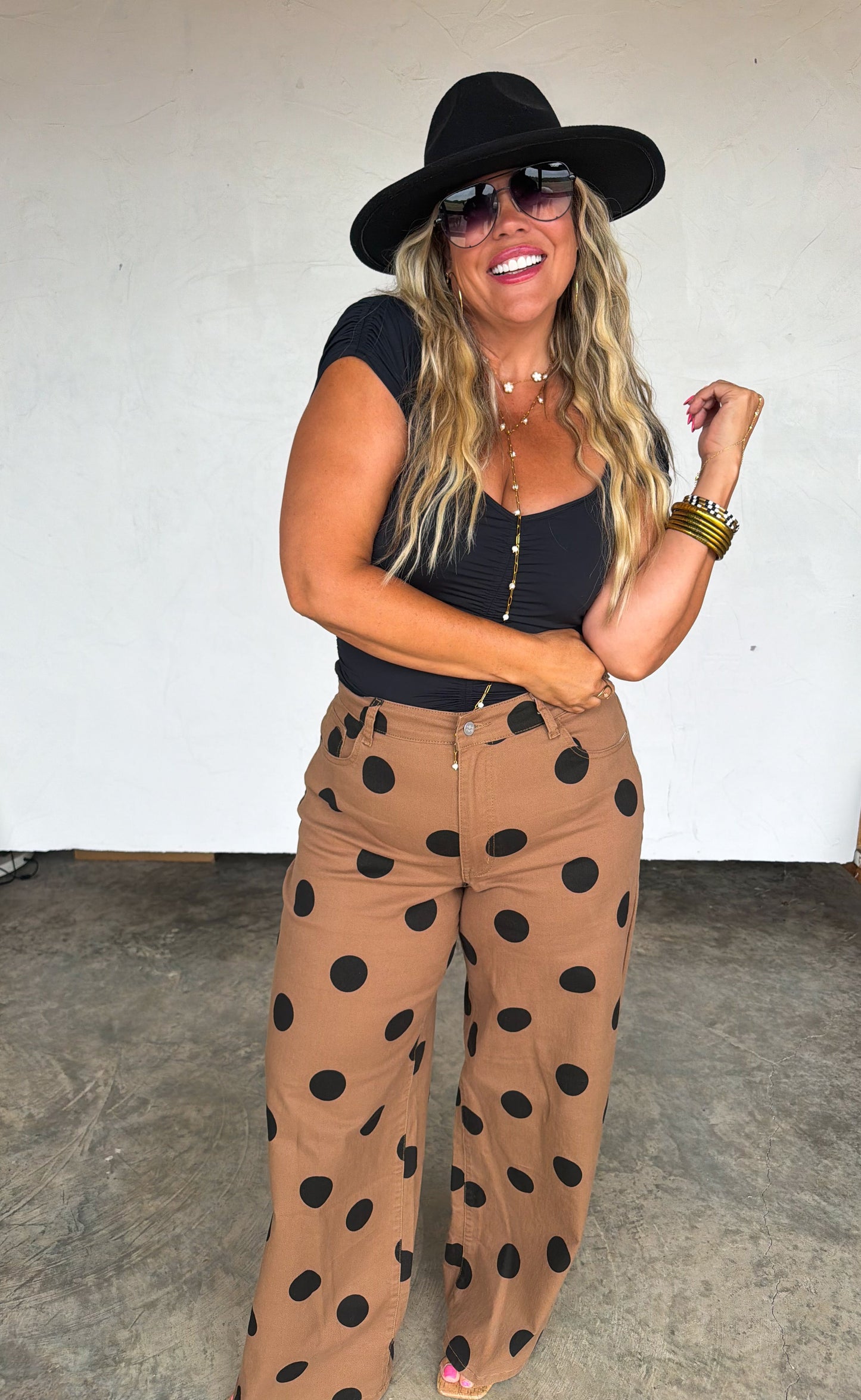 Blakeley Mocha Dot Denim Jeans - Preorder by Blakeley