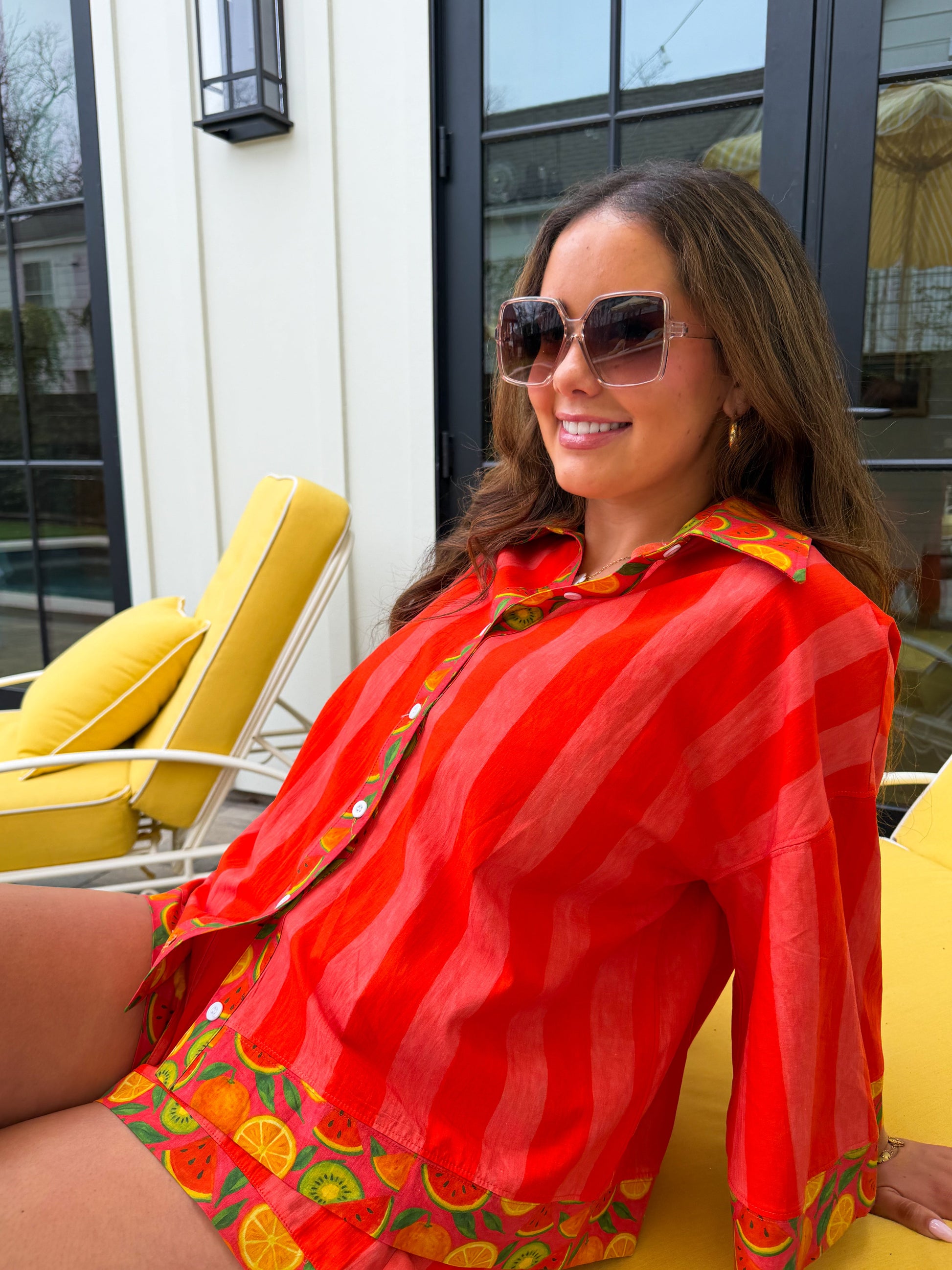 FRUIT SALAD BUTTON DOWN TOP