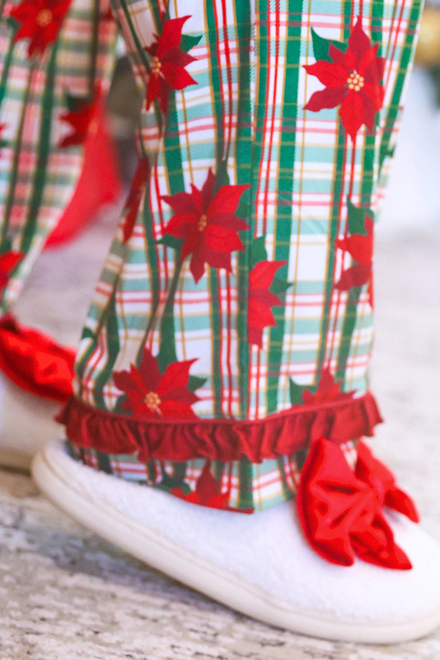 PREORDER- Plaid Poinsettia Ruffle Pajama Set by Jess Lea