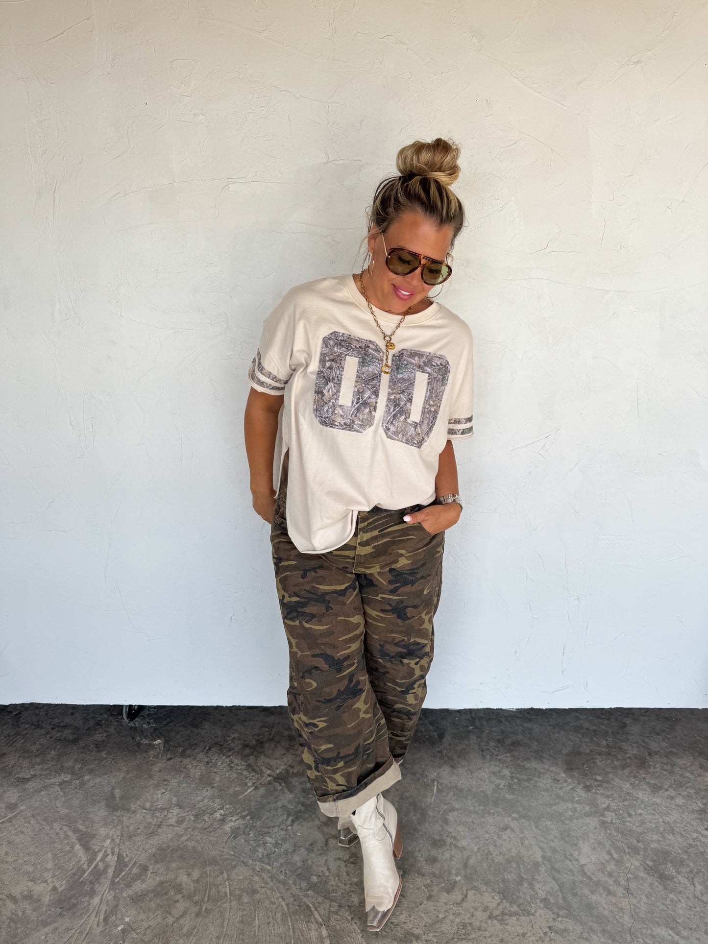 BEX CAMO BARREL JEANS