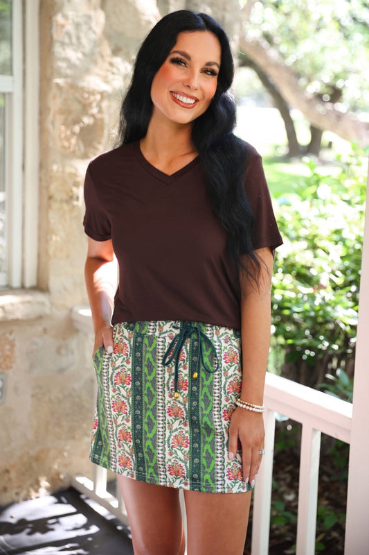 Paisley Manor Skort Preorder Boho Print With Rich Fall Tones