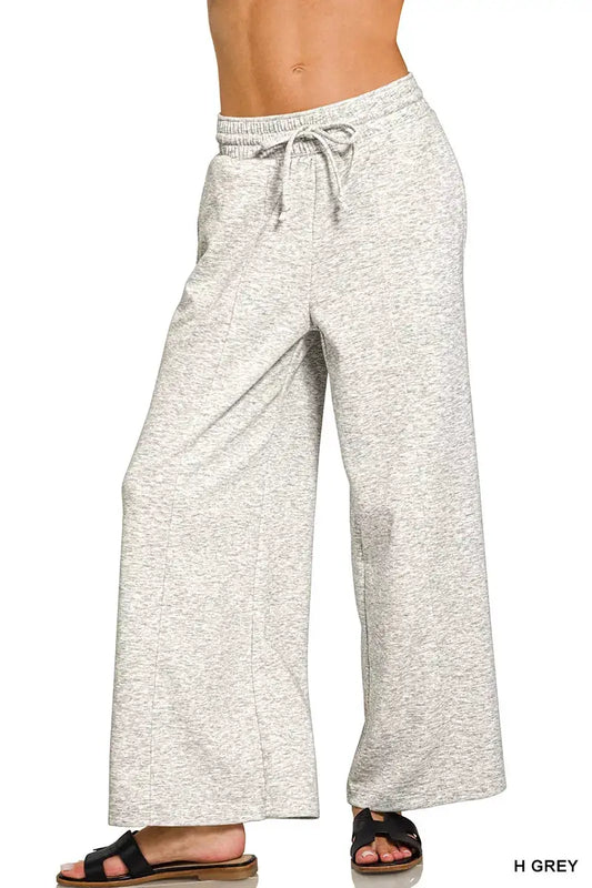 Zenana Scuba Drawstring Wide Leg Pants by Trendsi