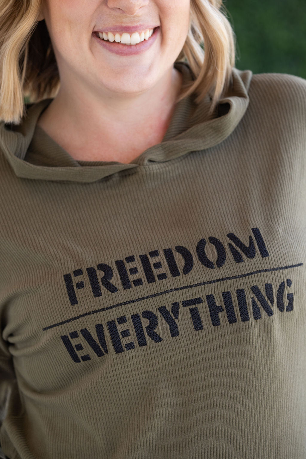 IN STOCK Corrine Embroidered Hoodie - Freedom Over Everything