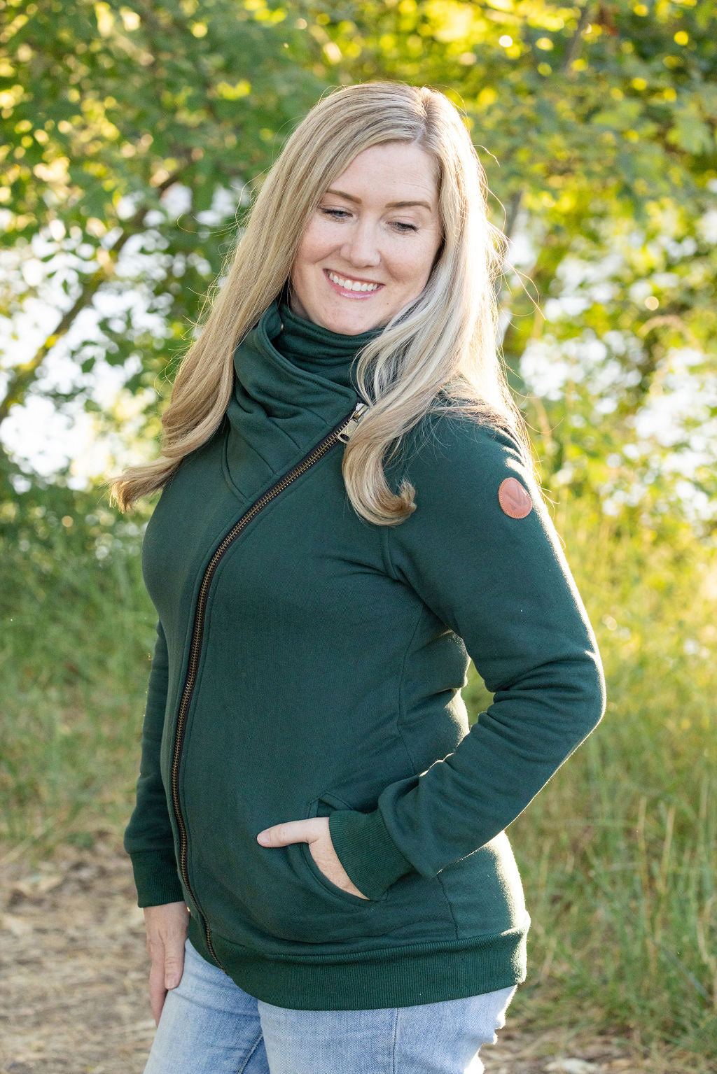 IN STOCK Quinn ZipUp Cowl - Evergreen FINAL SALE