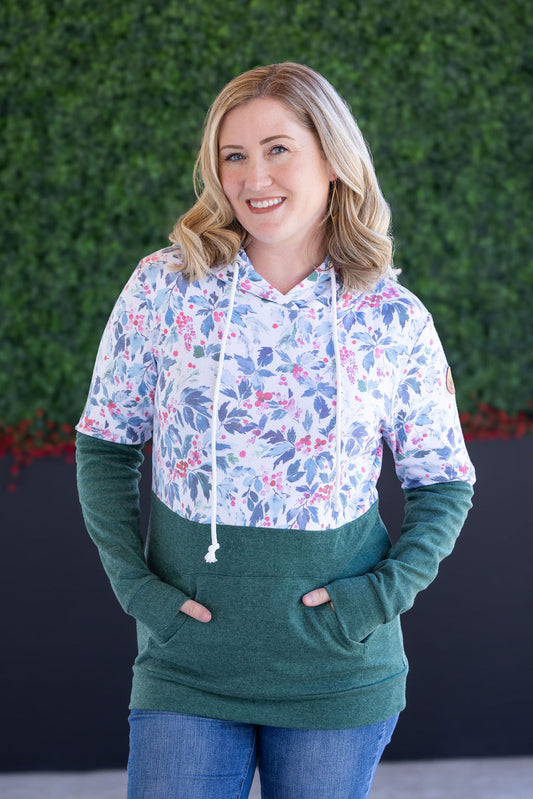 IN STOCK Hailey Pullover Hoodie - Winter Berry and Evergreen FINAL SALE