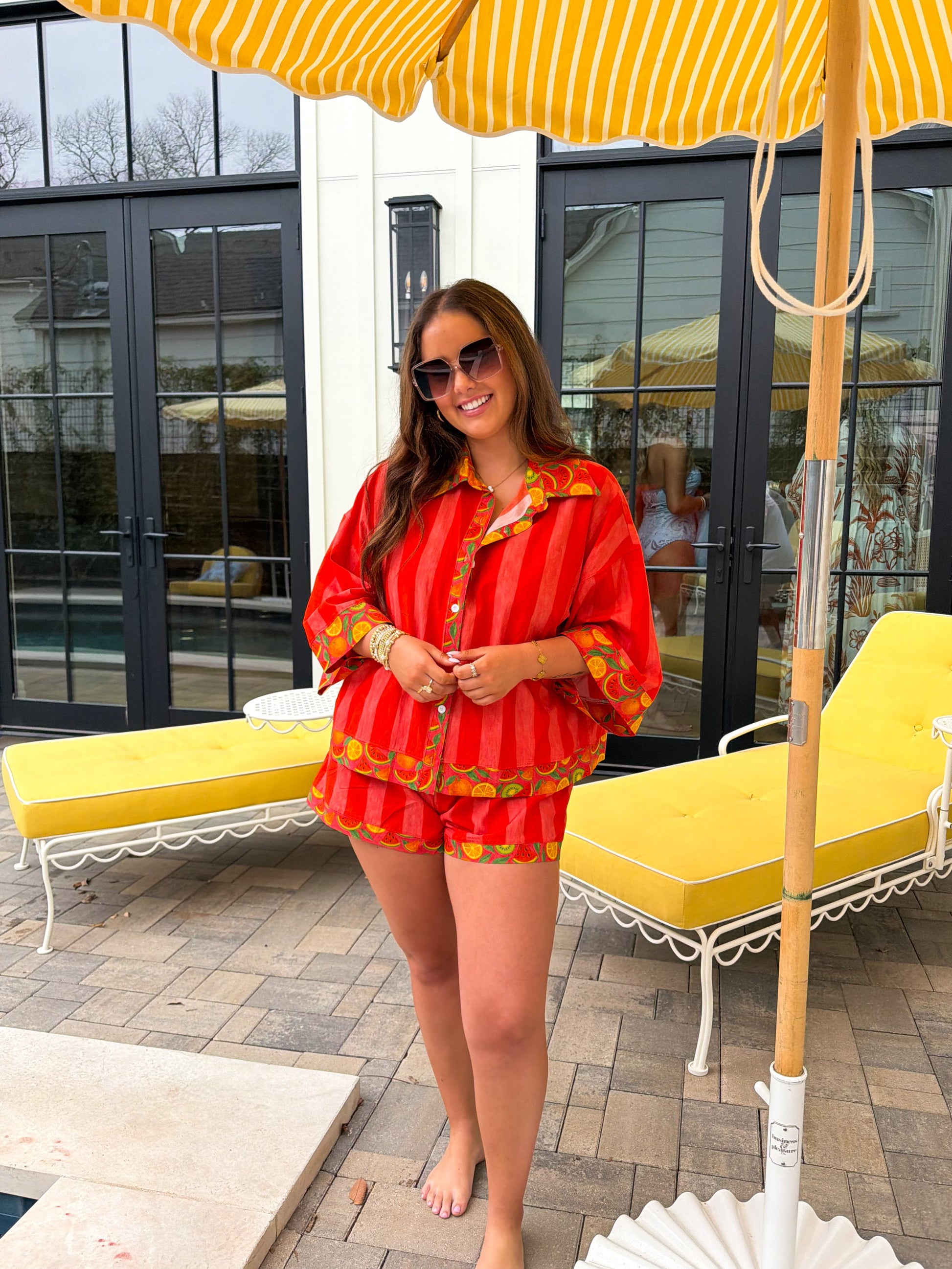 FRUIT SALAD BUTTON DOWN TOP