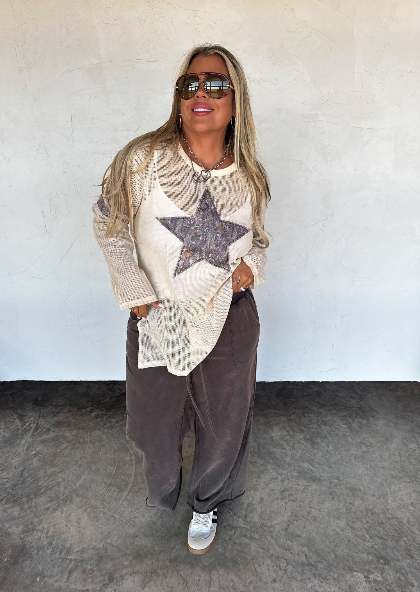 STAR MELLOW MESH COTTON TOP