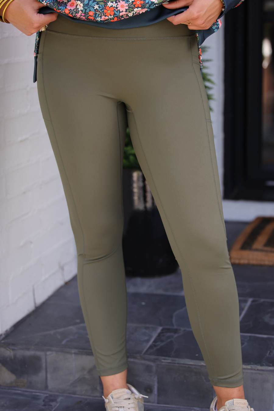 PREORDER- High Waisted Pocket Compression Leggings- Olive by Jess Lea
