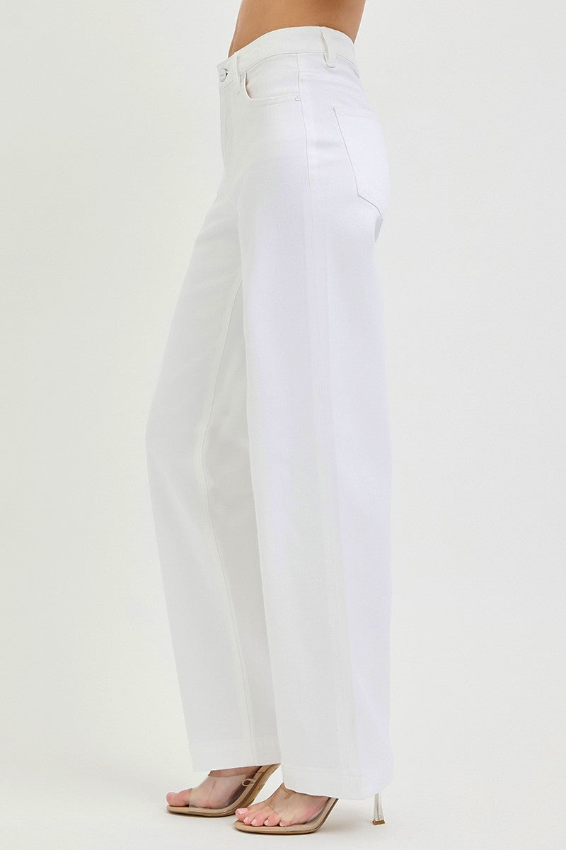 RISEN Full Size High Rise Wide Baggy Pants Plus Size by Trendsi