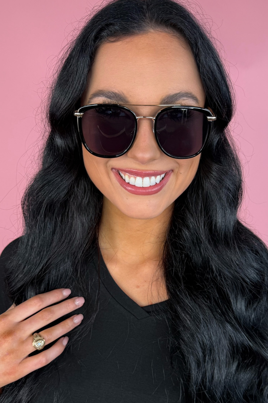 On the Bright Side Sunglasses- Black by Jess Lea