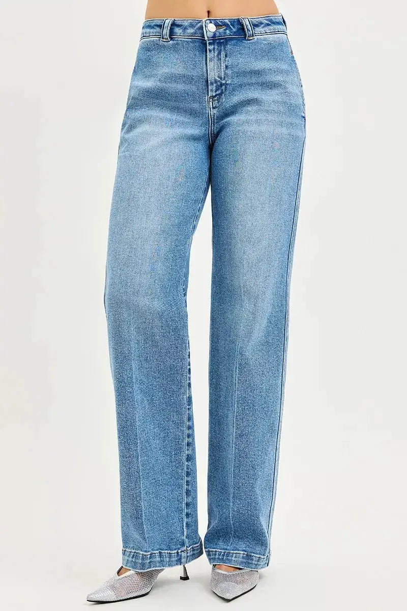 RISEN Slouchy Straight Jeans by Trendsi