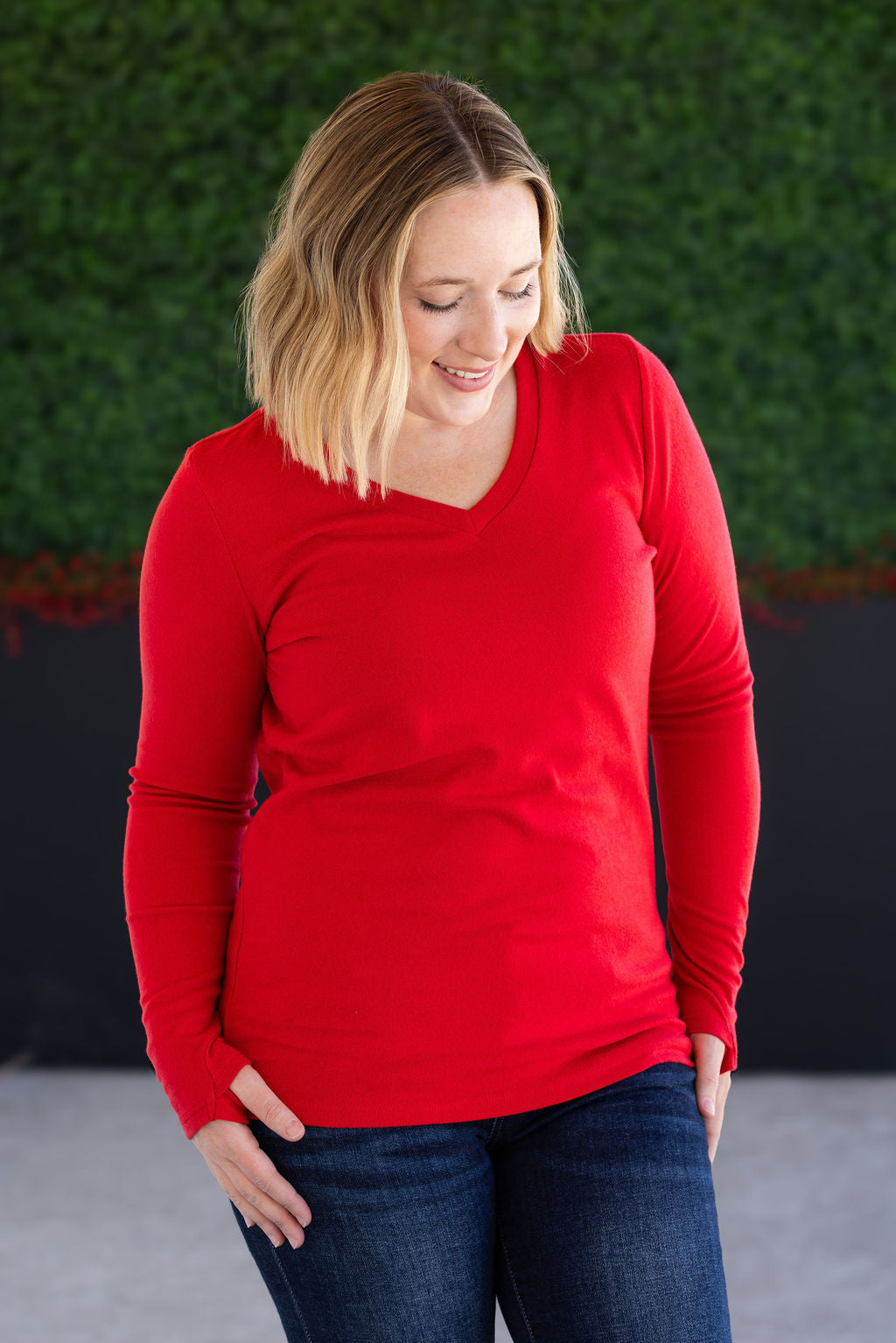 IN STOCK Leah Long Sleeve Top - Red