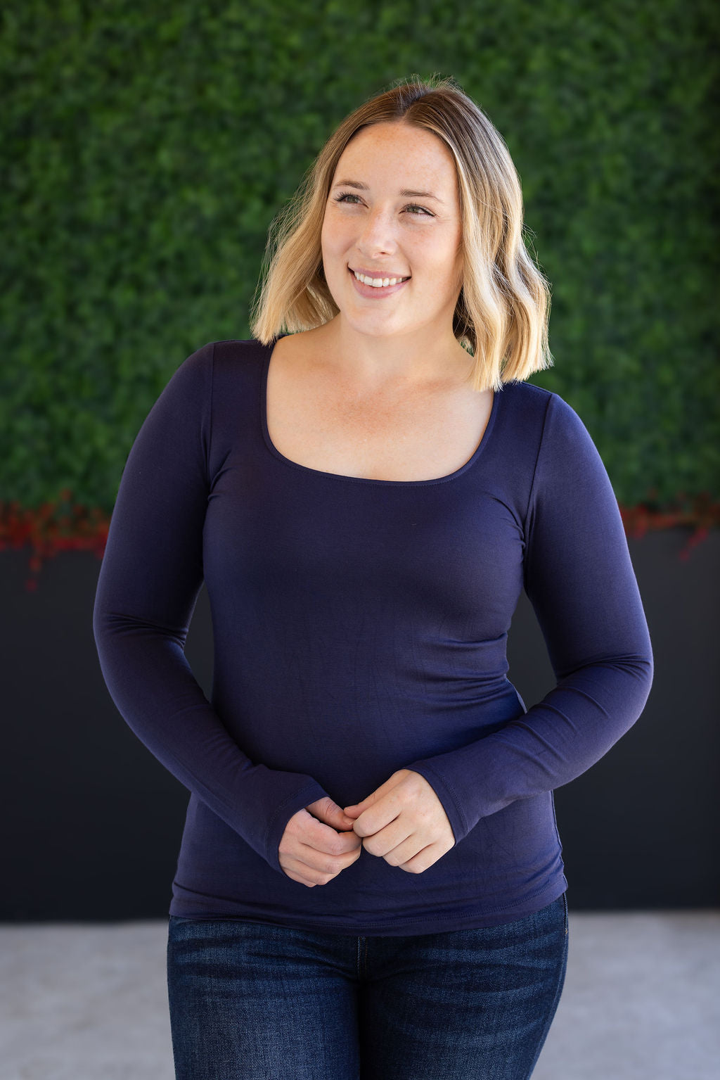 IN STOCK Alyssa Long Sleeve Top - Navy FINAL SALE