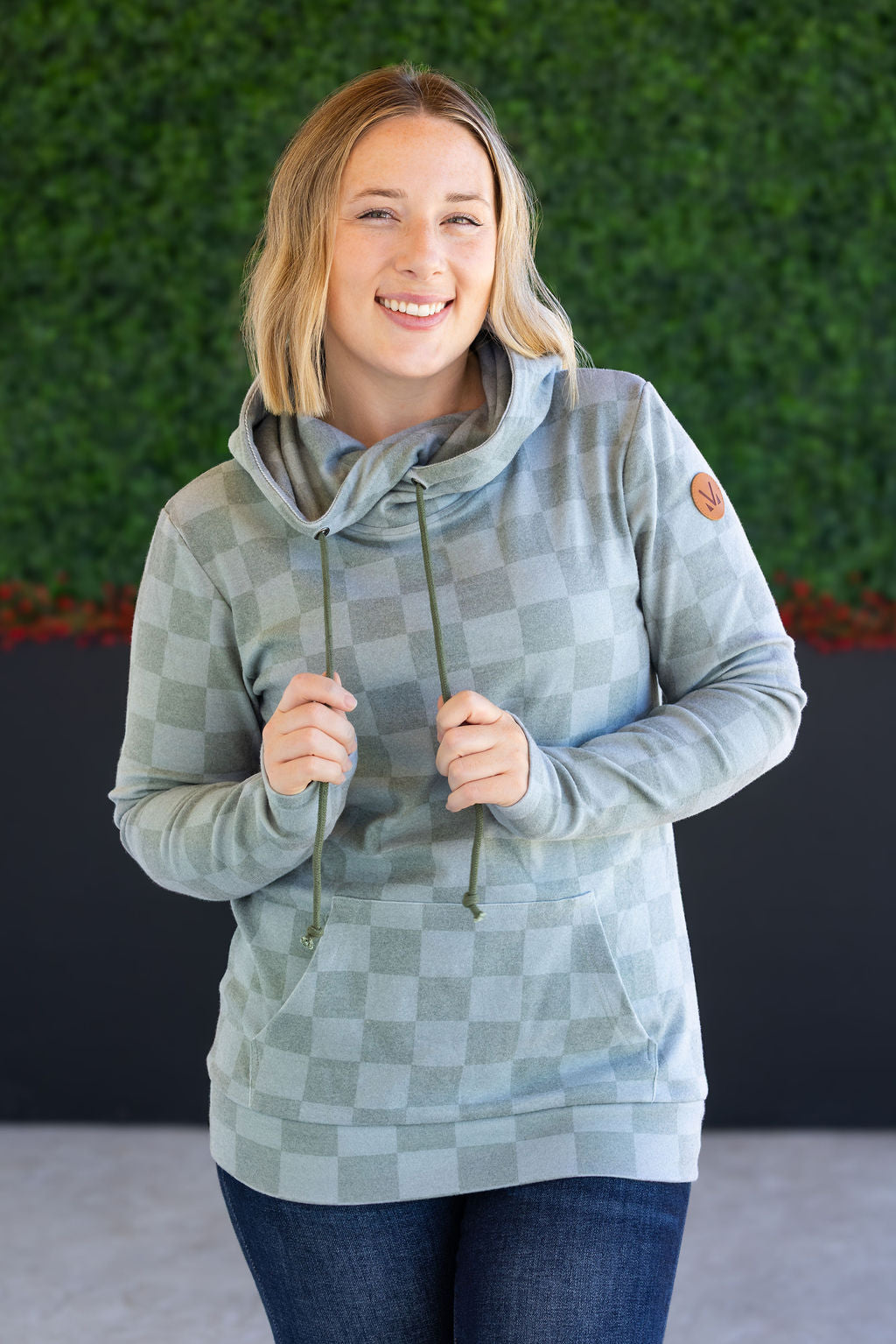 IN STOCK Ashley Hoodie - Olive Checkers FINAL SALE
