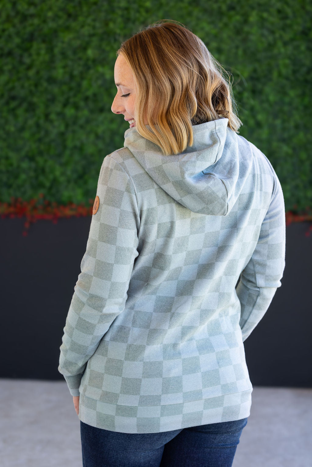 IN STOCK Ashley Hoodie - Olive Checkers FINAL SALE