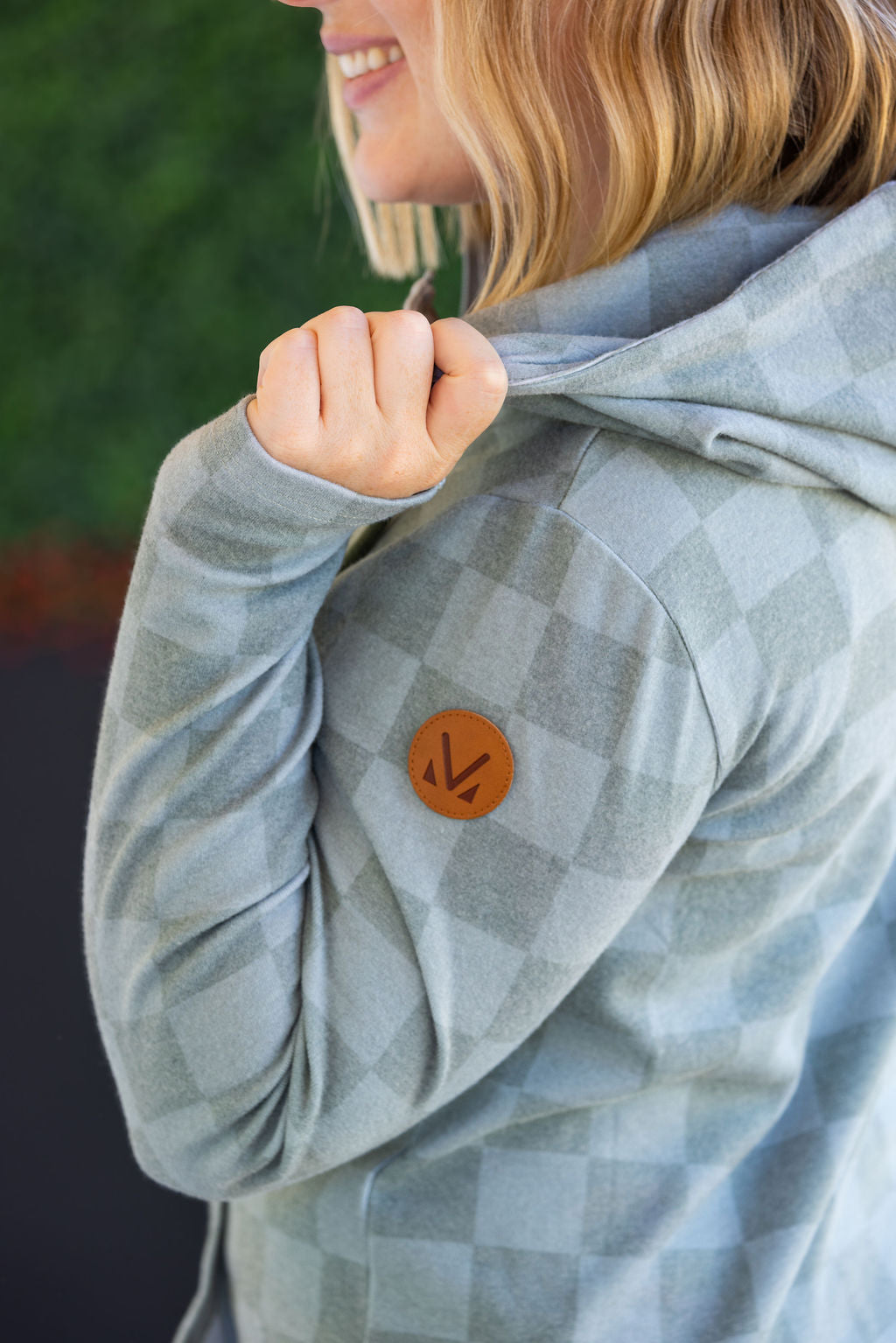 IN STOCK HalfZip Hoodie - Olive Checkers FINAL SALE