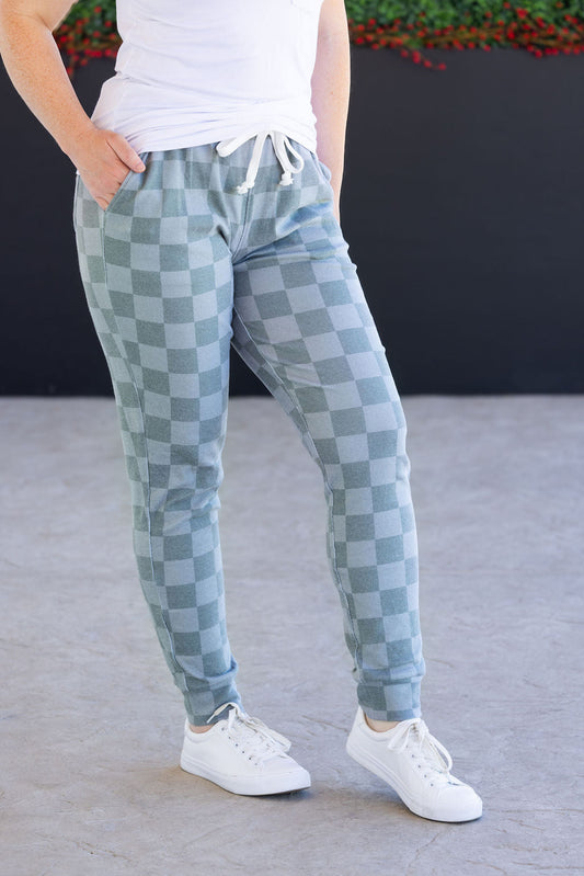 IN STOCK Classic Joggers - Olive Checkers FINAL SALE