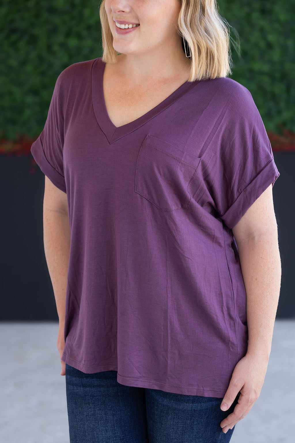 IN STOCK Sierra Pocket Top - Plum FINAL SALE